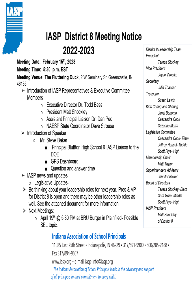 iaspdistrict8february152025meetingnotice Indiana Association